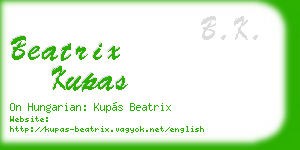 beatrix kupas business card
