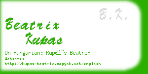 beatrix kupas business card